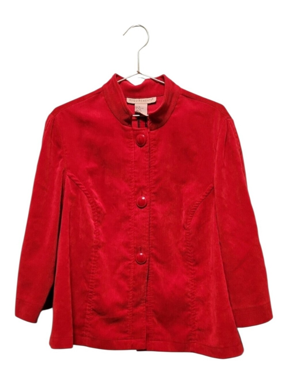 Requirements Red Corduroy Button-Front Blazer XL